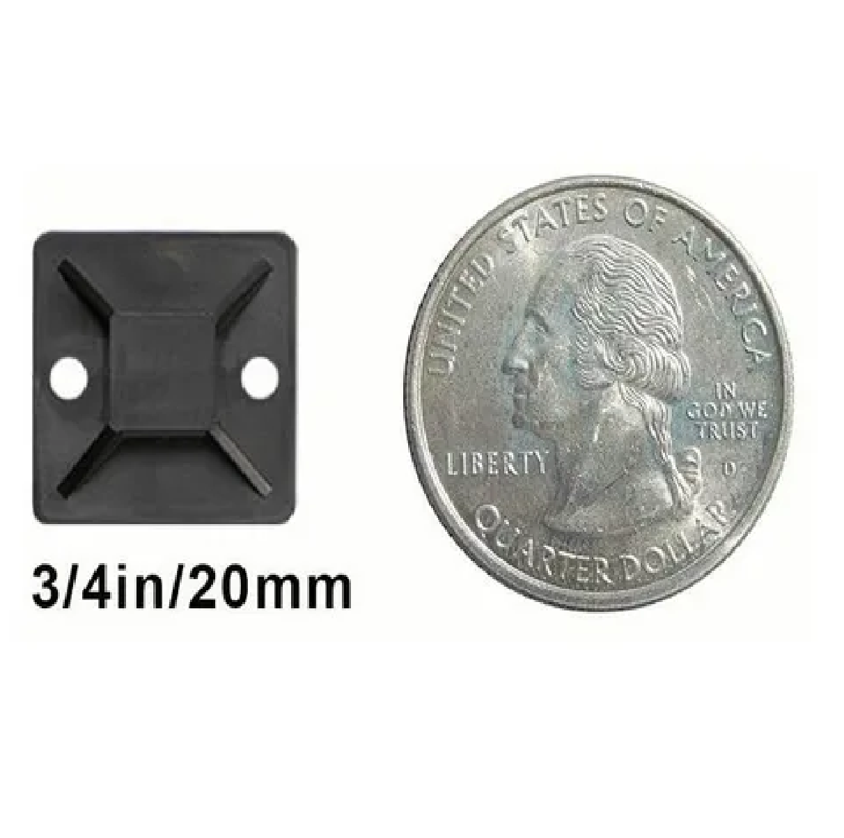 Bases Adherible Negro/blanco Para Cincho 20mm Bolsa 500pzas Negro