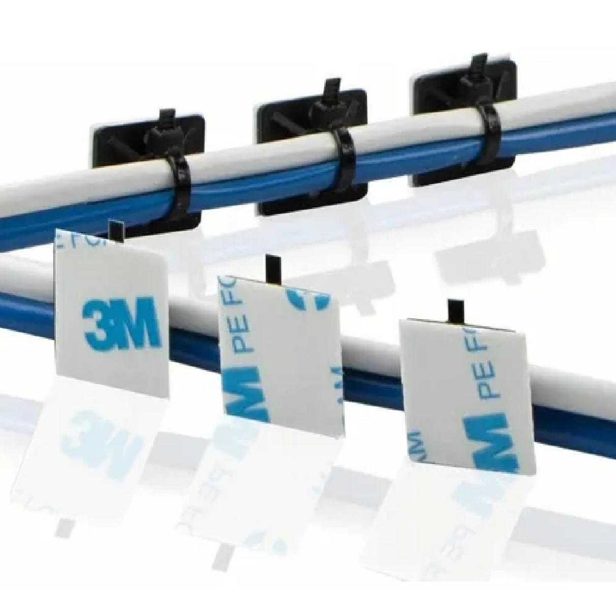 Bases Adherible Negro/blanco Para Cincho 20mm Bolsa 500pzas Negro