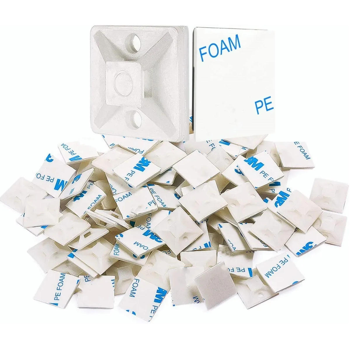 Bases Adherible Negro/blanco Para Cincho 20mm Bolsa 500pzas Blanco