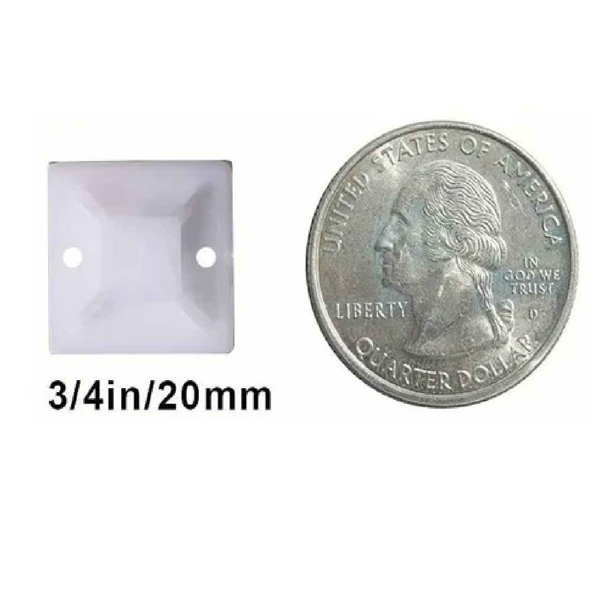 Bases Adherible Negro/blanco Para Cincho 20mm Bolsa 500pzas Blanco