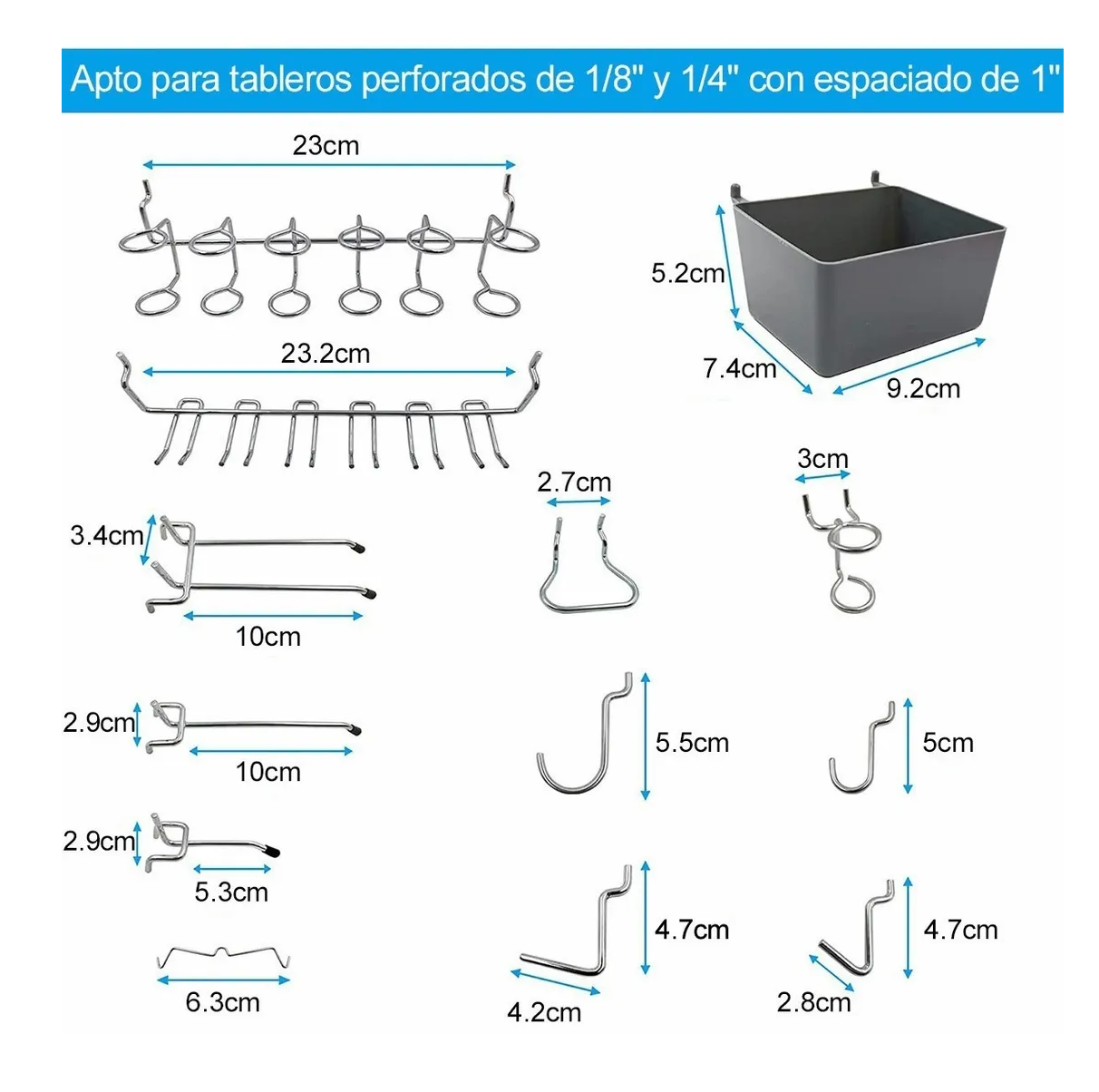 Set Gancho Para Tablero Perforado Exhibidor National