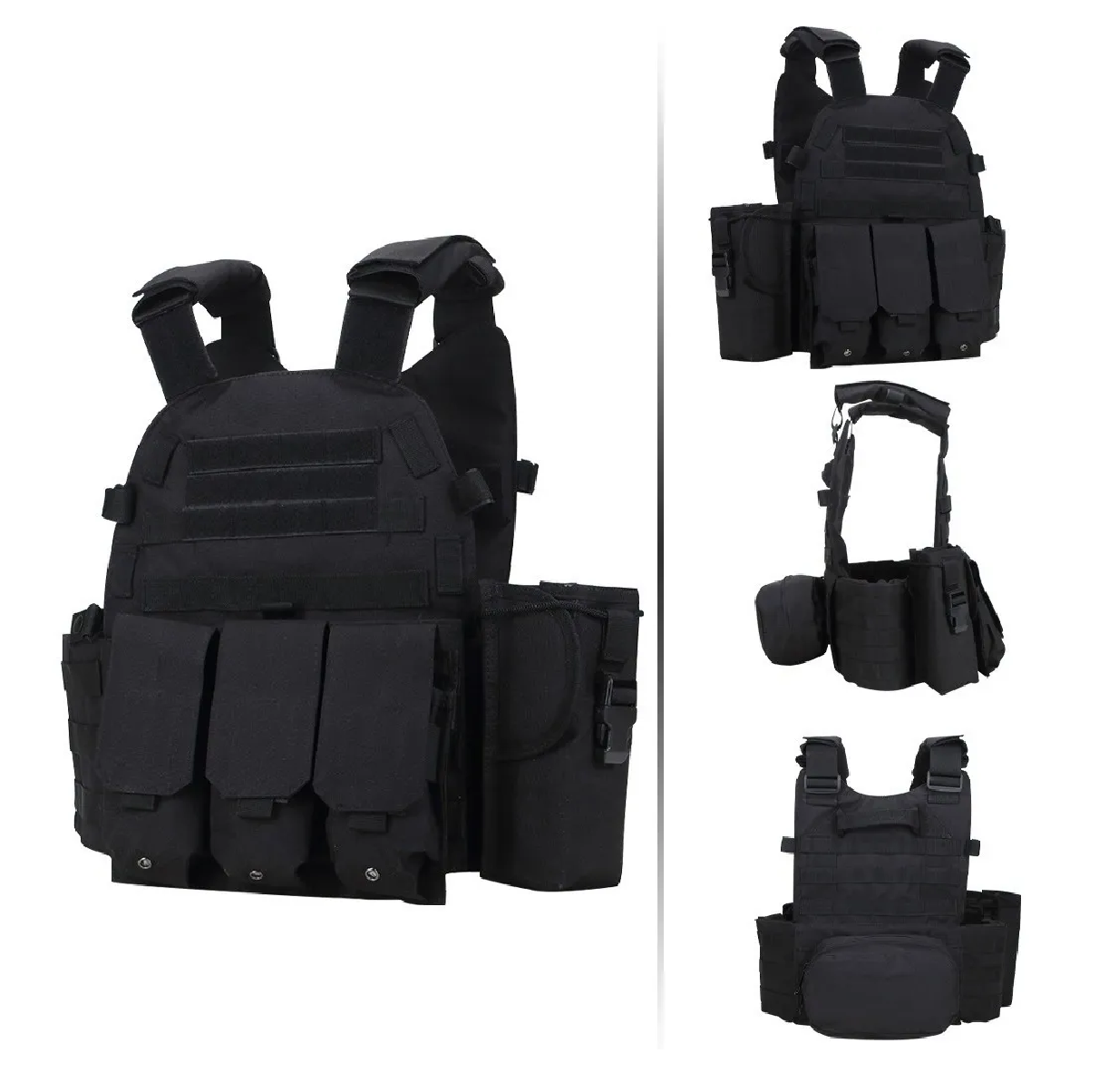 Chaleco Táctico Militar Para Airsoft, Negro