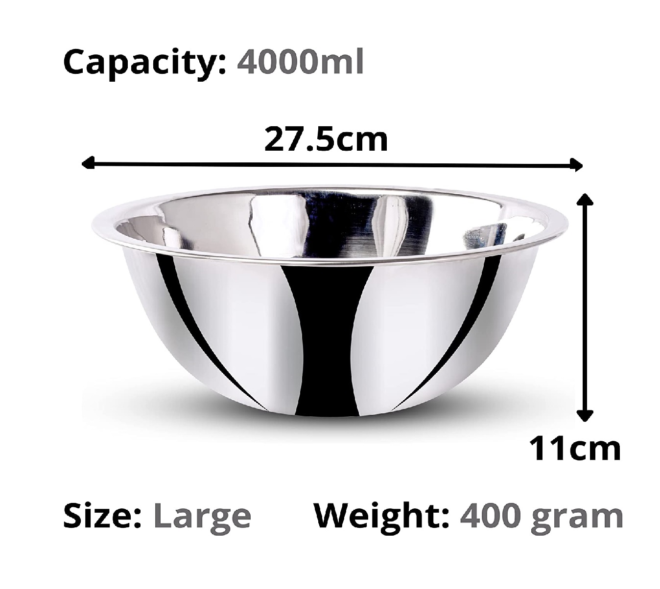 Bowl de Acero Inoxidable 28cm .