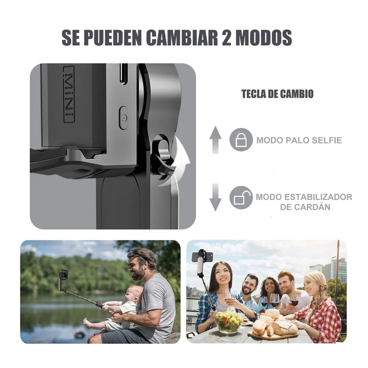 Estabilizador Gimbal Con 3 Modelo De Luz Led Para Celular