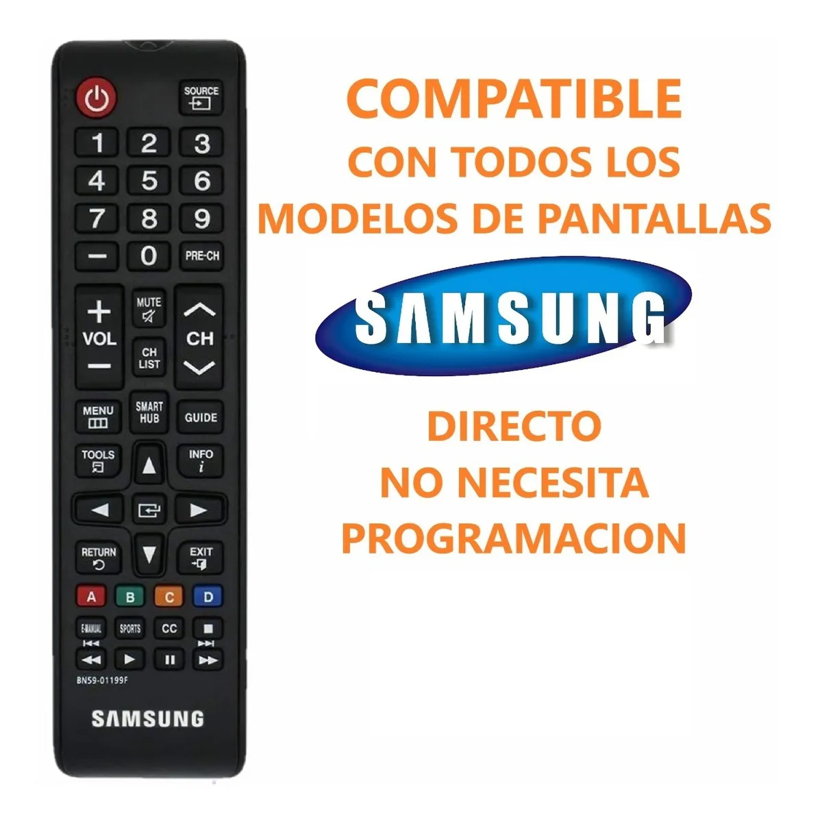 Control Samsung Bn59-01199s (para Todas Las Pantallas) +pila