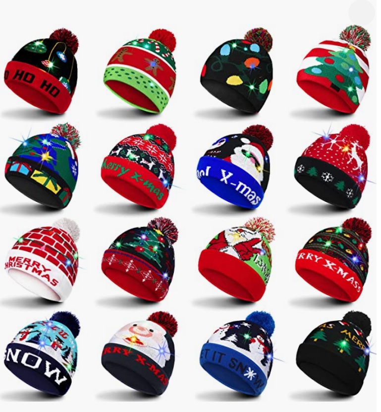 Gorros Navideños con luz LED
