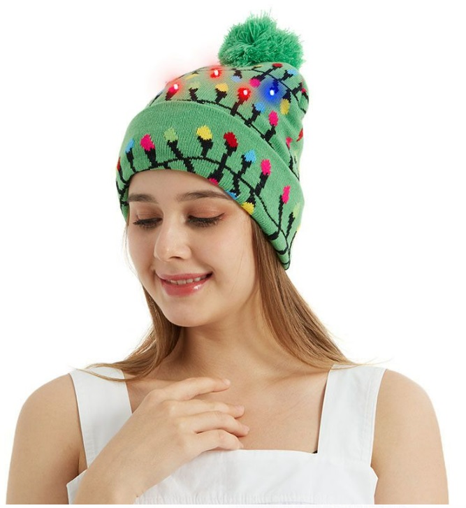 Gorros Navideños con luz LED