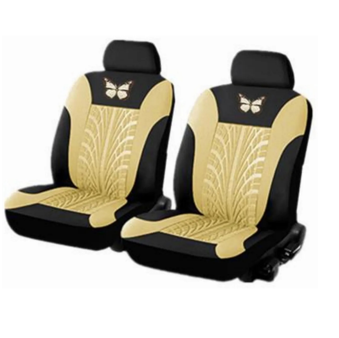 Kit Cubre Asientos Coche Estilo Mariposa Grueso Universal Beige