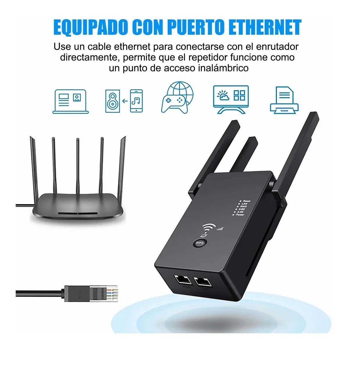 Repetidor Wifi Amplificador Señal 1200mbps 110/230v Wps
