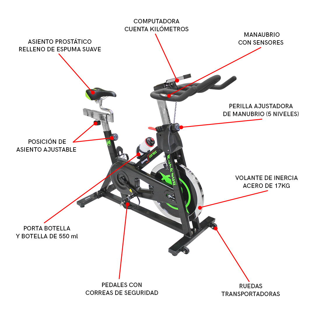 Bicicleta Spinning Fija Lg2-p13 con Computadora Cuenta KM