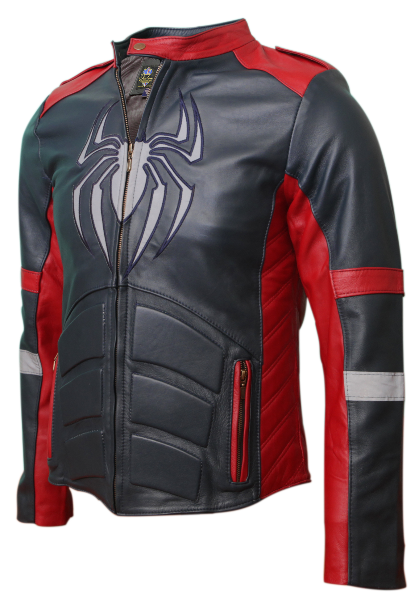 Chamarra de cuero Autentico Spiderman con reflejante caballero incluye regalo un llavero de piel
