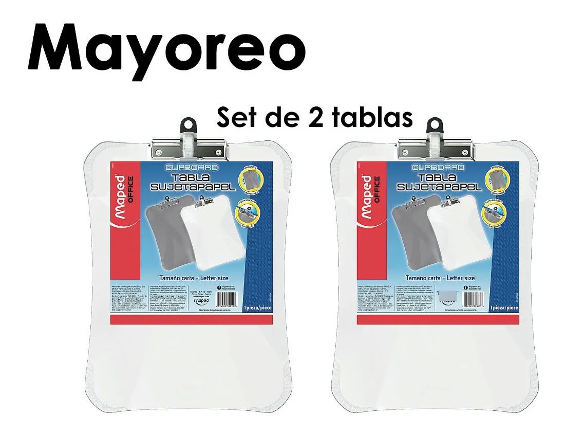 2 Tablas Sujetapapel Clipboard Carta Mayoreo Recargarse Escribi
