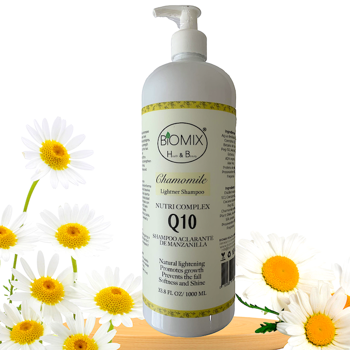 Shampoo Aclarante De Manzanilla Sensitive reforzado con Nutricomplex Q10 para Crecimiento del Cabello 1 Litro