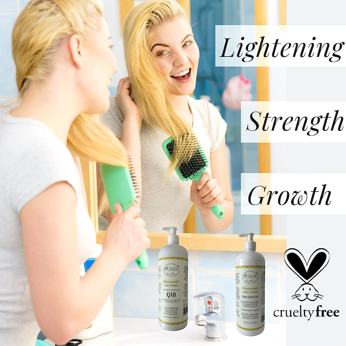 Shampoo Aclarante De Manzanilla Sensitive reforzado con Nutricomplex Q10 para Crecimiento del Cabello 1 Litro