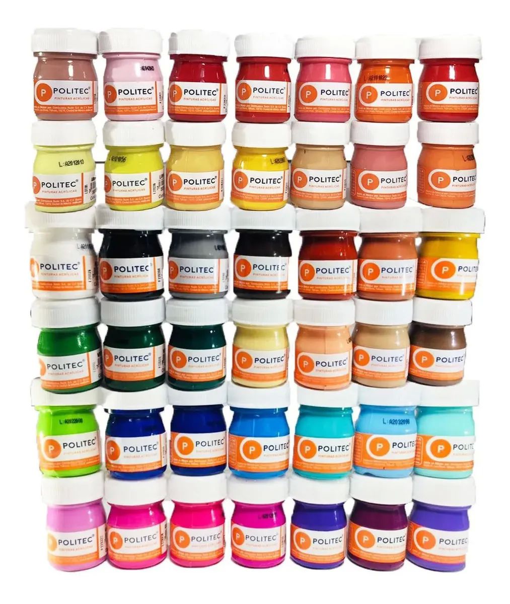 Pintura Politec Todos Los Colores L300 Acrilica Kit Mayoreo