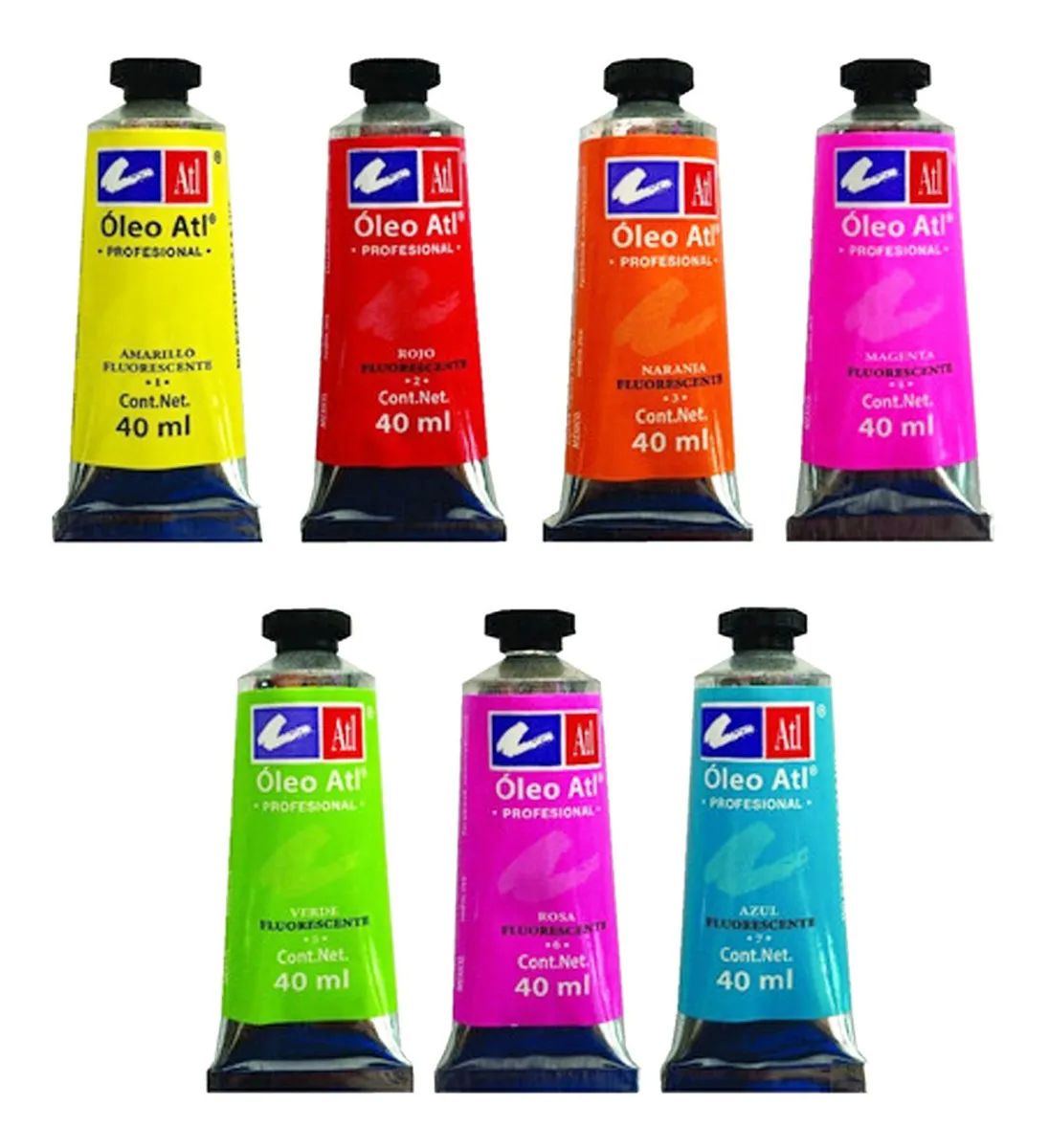 Pinturas Oleo Colores Neon Surtidos Fluorescentes C Luz Uv