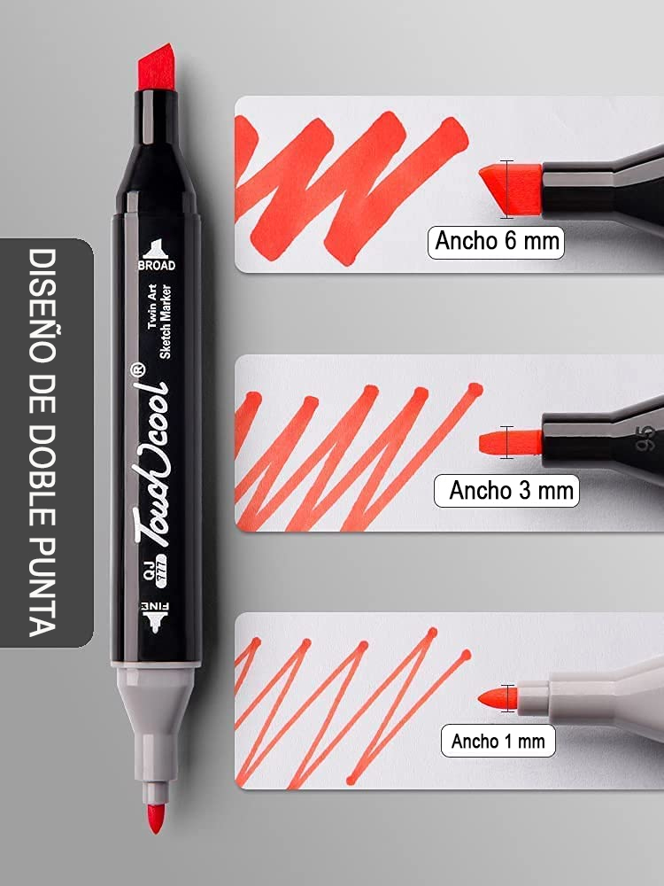 Marcadores Doble Punta Plumones Punta Pincel Kit 60 Colores littering