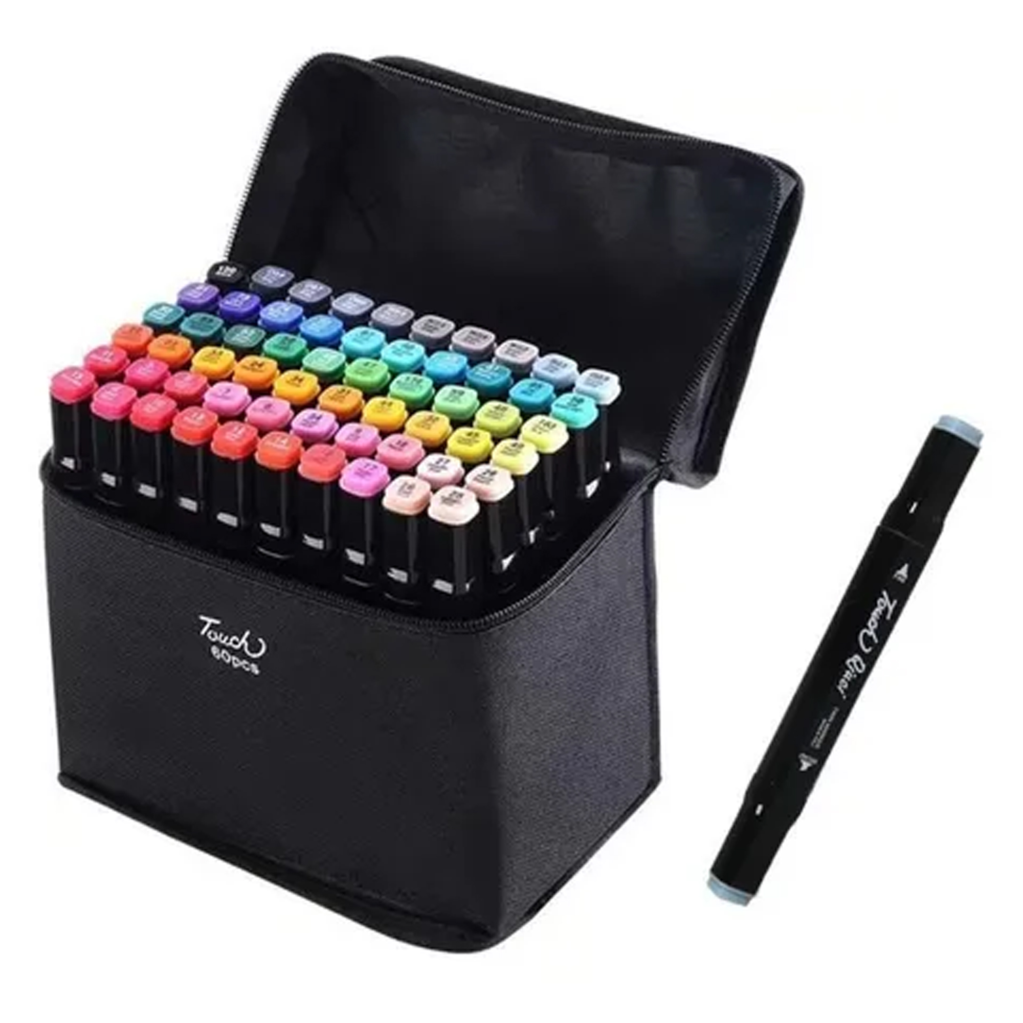 Marcadores Doble Punta Plumones Punta Pincel Kit 60 Colores littering