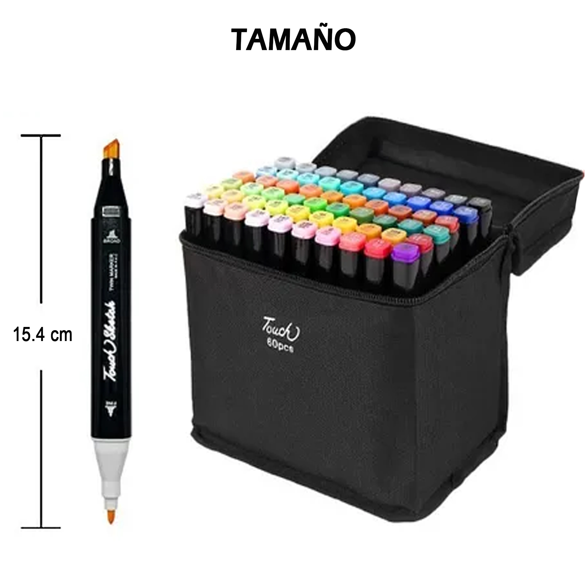 Marcadores Doble Punta Plumones Punta Pincel Kit 60 Colores littering