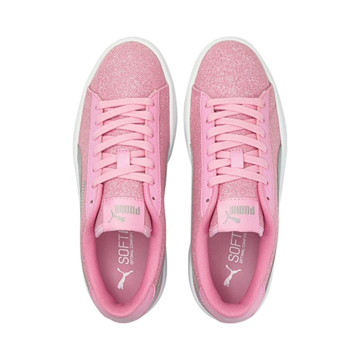 Tenis Puma Smash Glitter Rosa de Dama Original