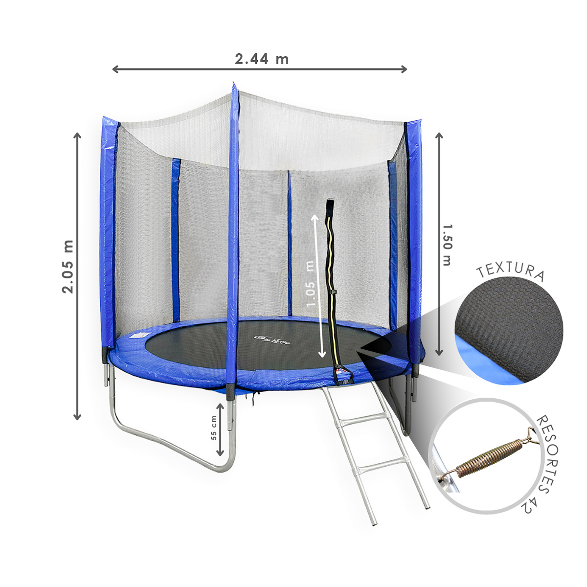 Trampolin Brincolin Rudo 8ft 2.5 M Envío Y Calcetines Gratis