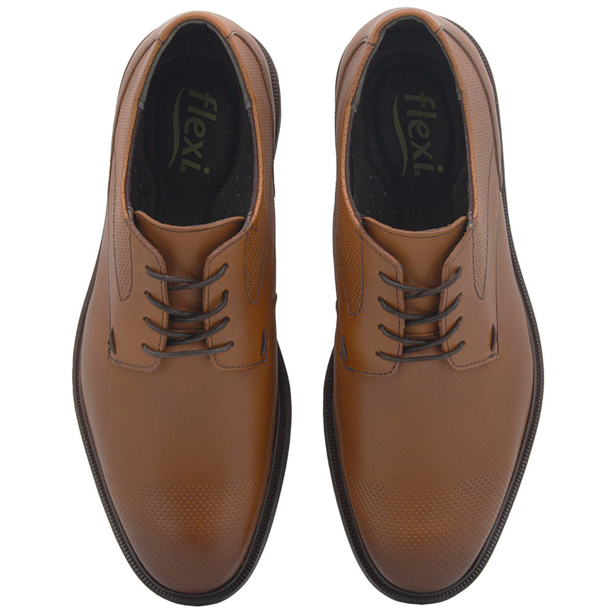 Zapato Caballero Derby Flexi Piel Café De Vestir 25-28