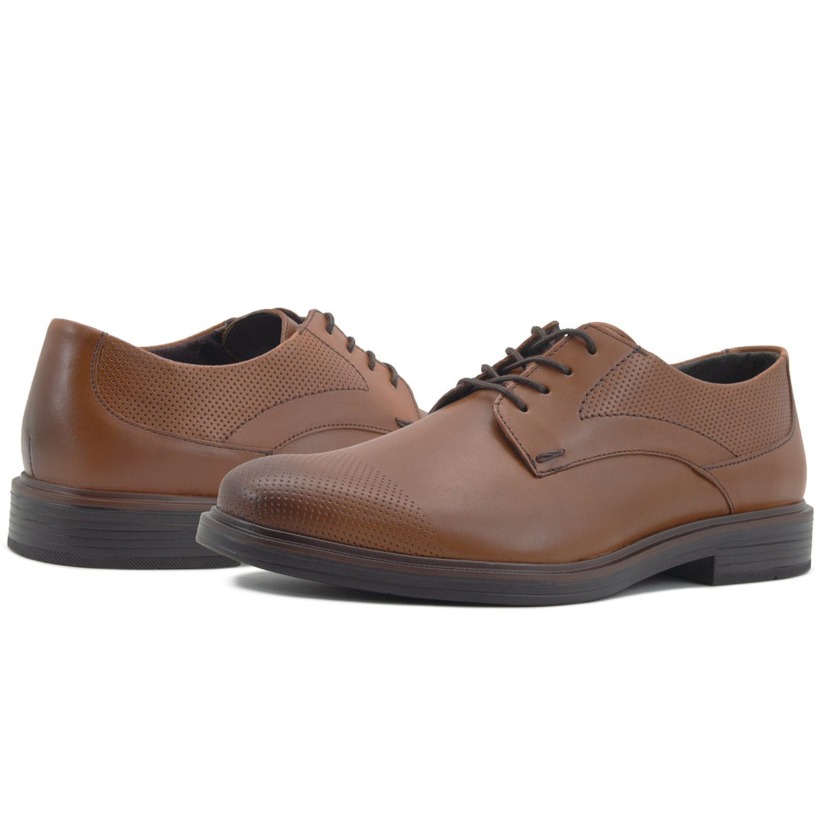Zapato Caballero Derby Flexi Piel Café De Vestir 25-28