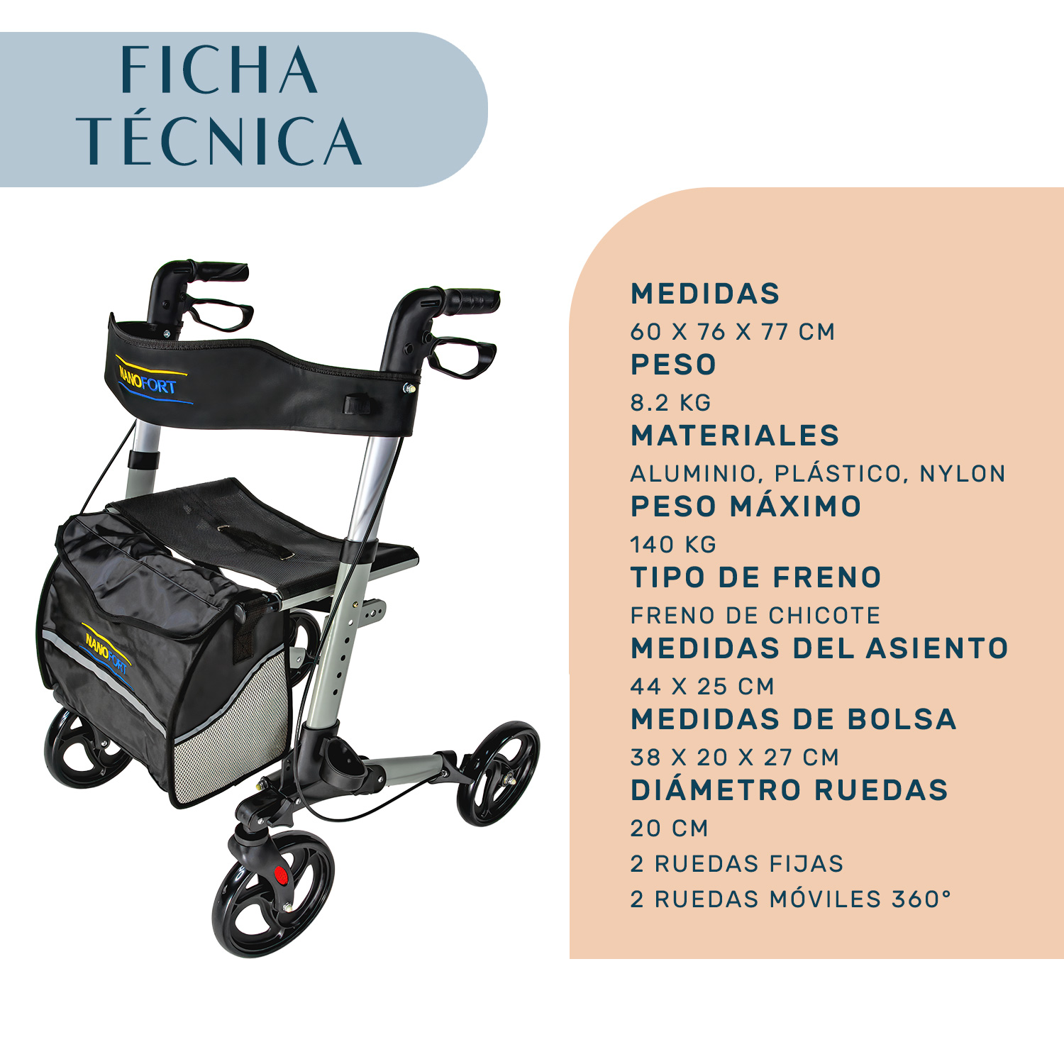 Andadera Ortopedica Plegable Adulto Mayor