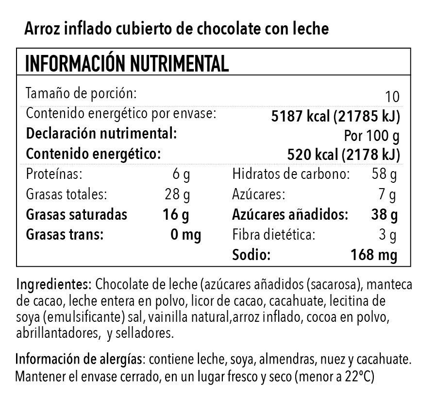 Xiocolat Arroz Inflado Chocolate de Leche (1 Kilo)