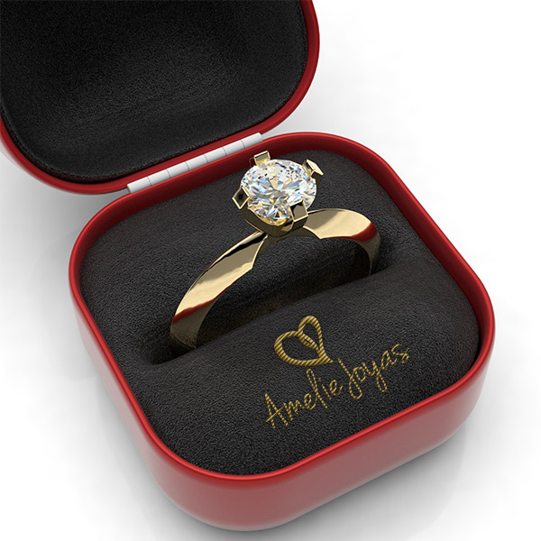 Anillo de compromiso en Oro Amarillo de 14K Amelie Joyas