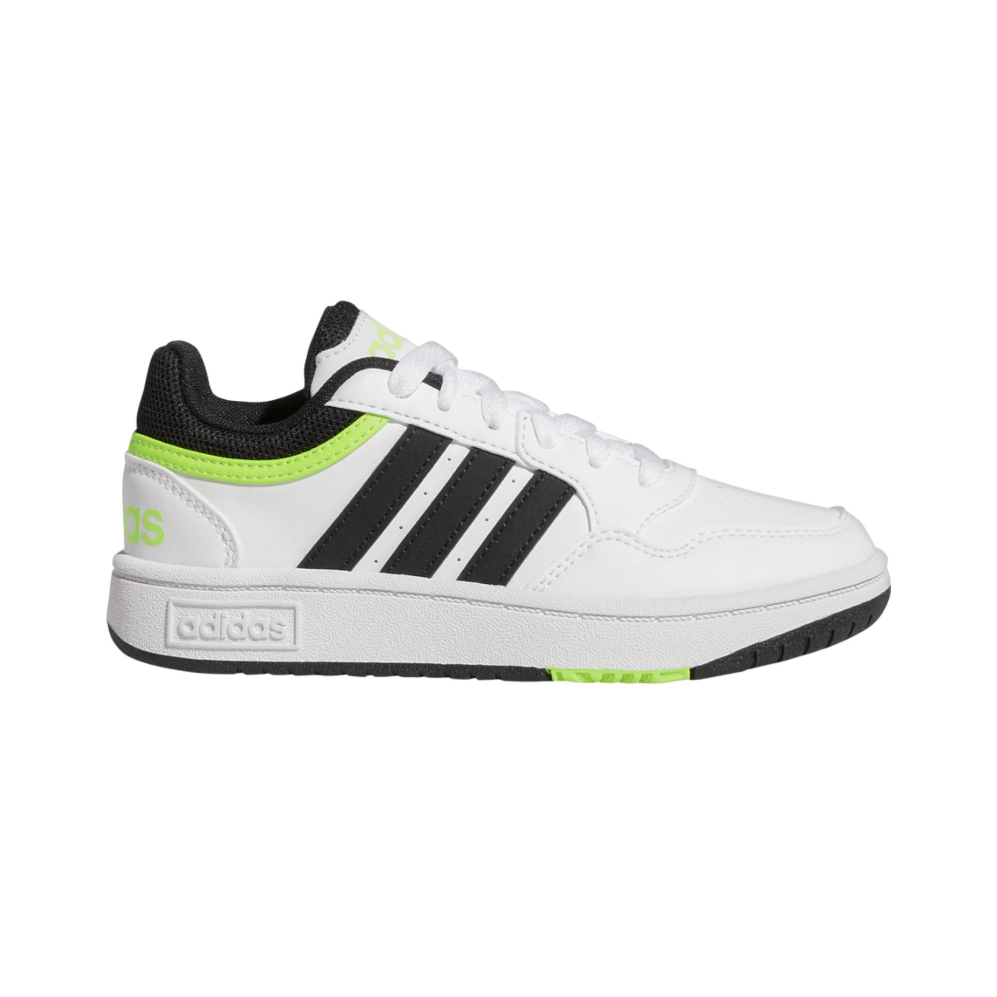Tenis Adidas Hoops 3.0 K Blanco con Negro Verde Junior Originales GW0428