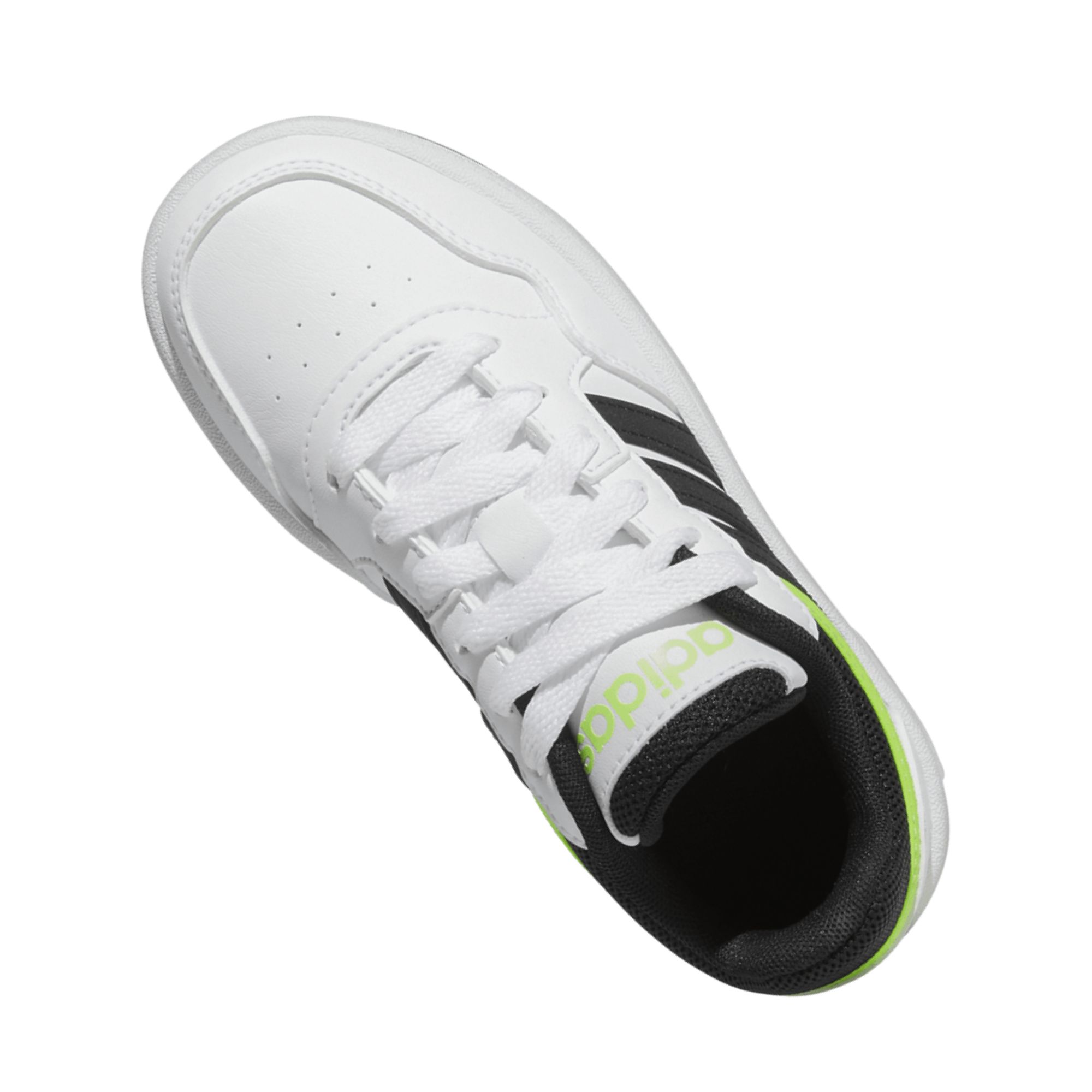 Tenis Adidas Hoops 3.0 K Blanco con Negro Verde Junior Originales GW0428