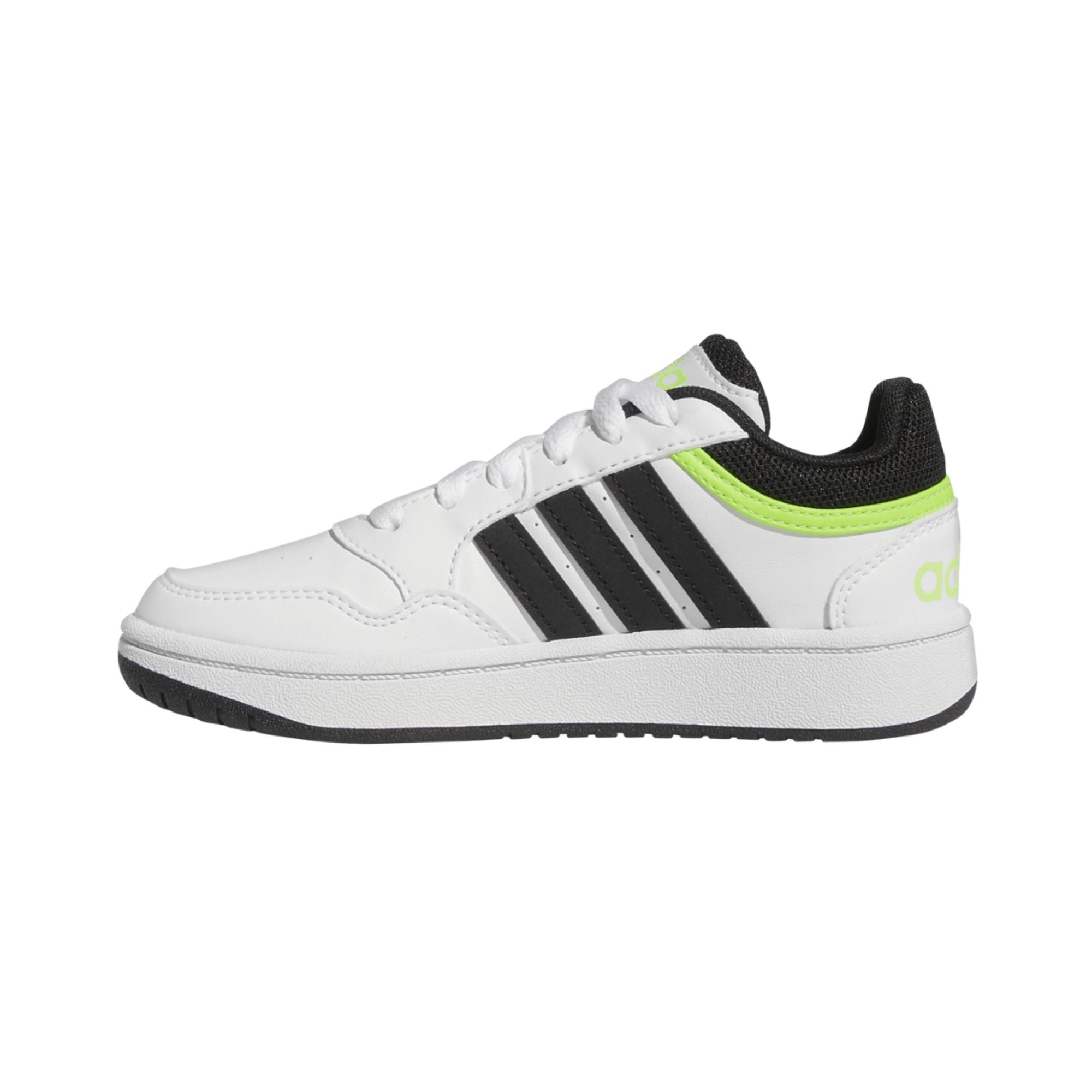 Tenis Adidas Hoops 3.0 K Blanco con Negro Verde Junior Originales GW0428