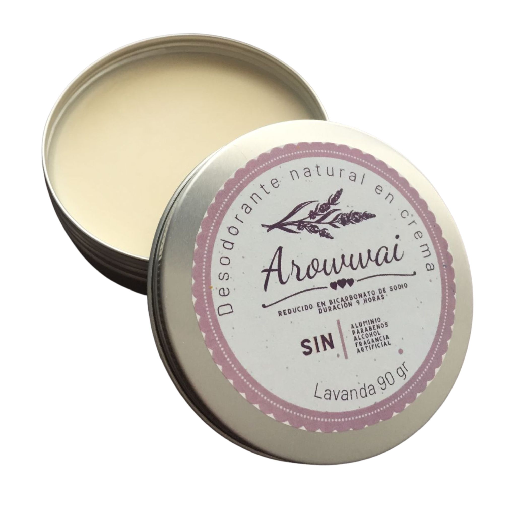 Desodorante natural en crema Mujer- elimina el mal olor - libre de químicos- Aroma Lavanda