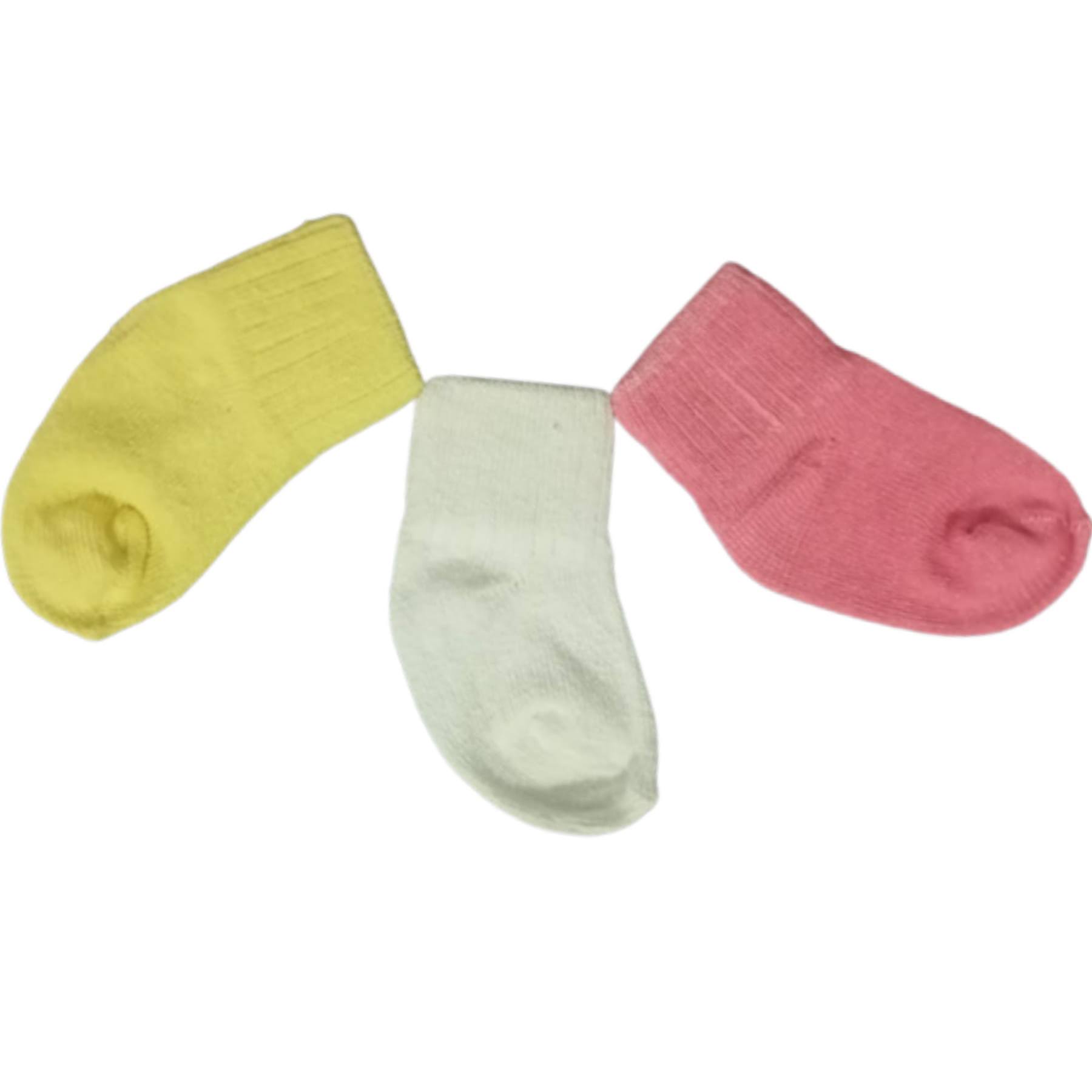 6 Pares De Calcetas Tines Bebé Colores Algodón 0 A 2 Meses