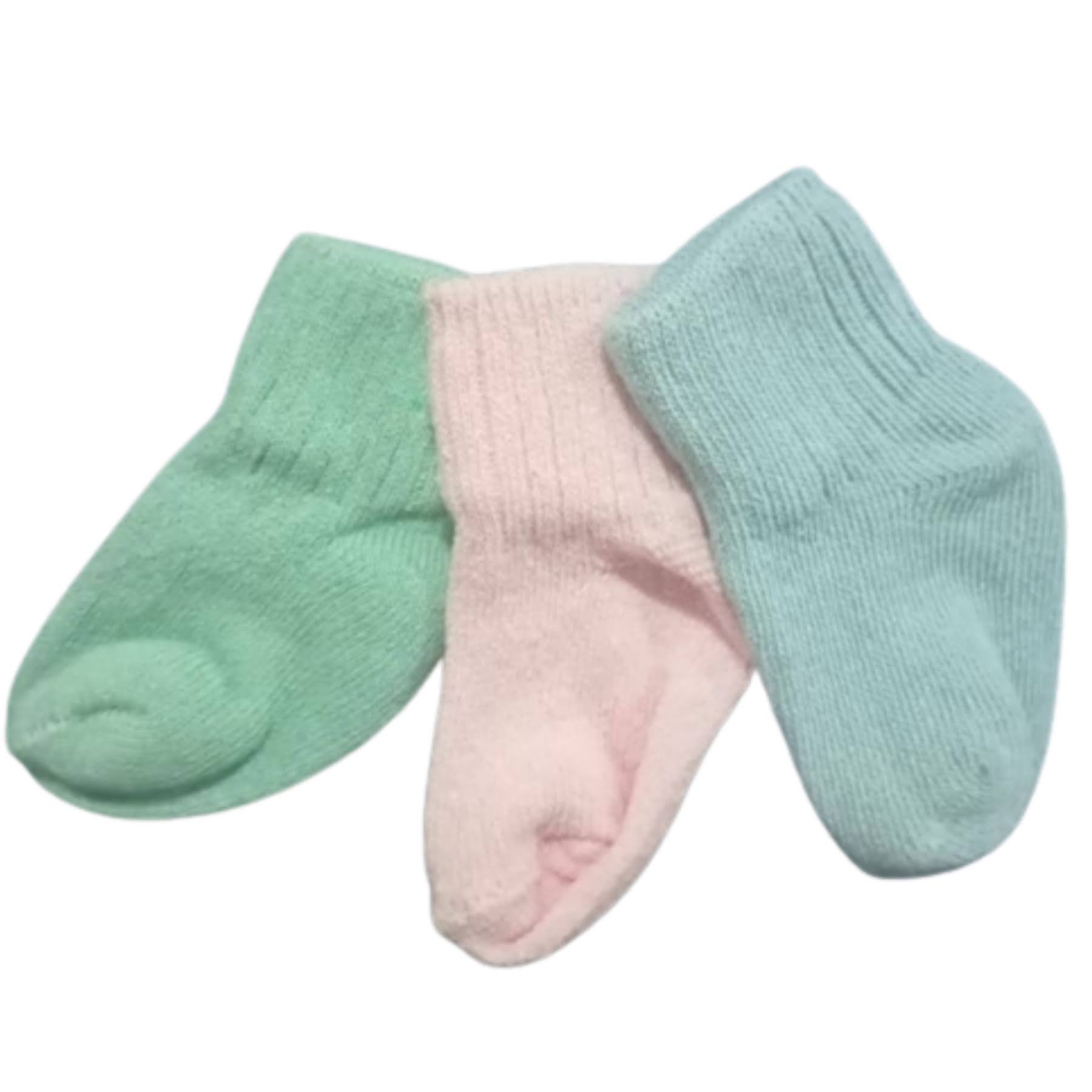 6 Pares De Calcetas Tines Bebé Colores Algodón 0 A 2 Meses