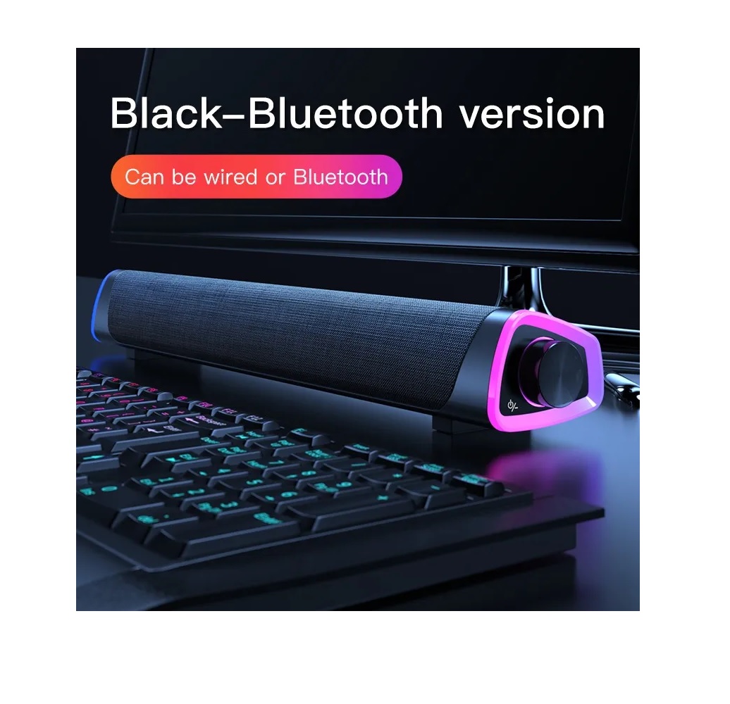 Barra Sonido Con Wired Usb Bluetooth Subwoofer Para Pc/tv