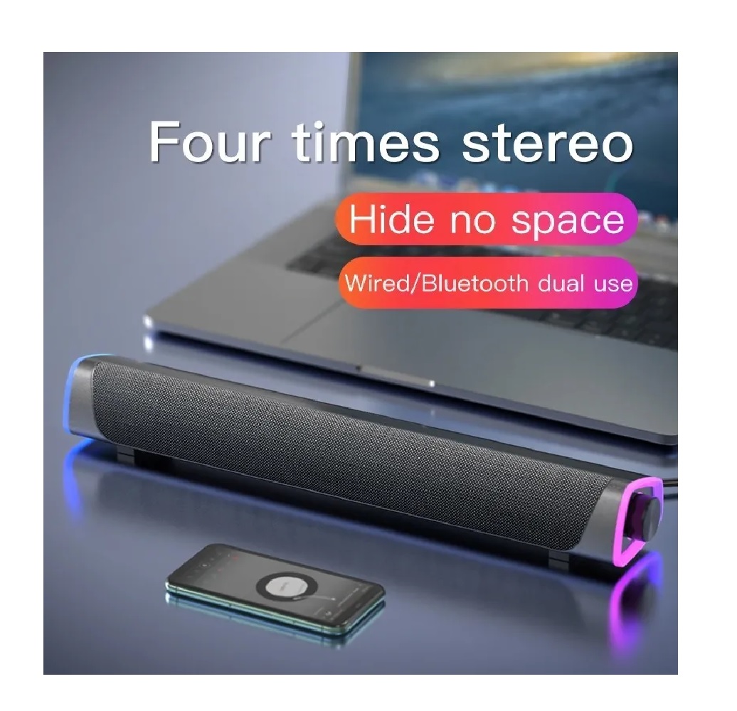 Barra Sonido Con Wired Usb Bluetooth Subwoofer Para Pc/tv