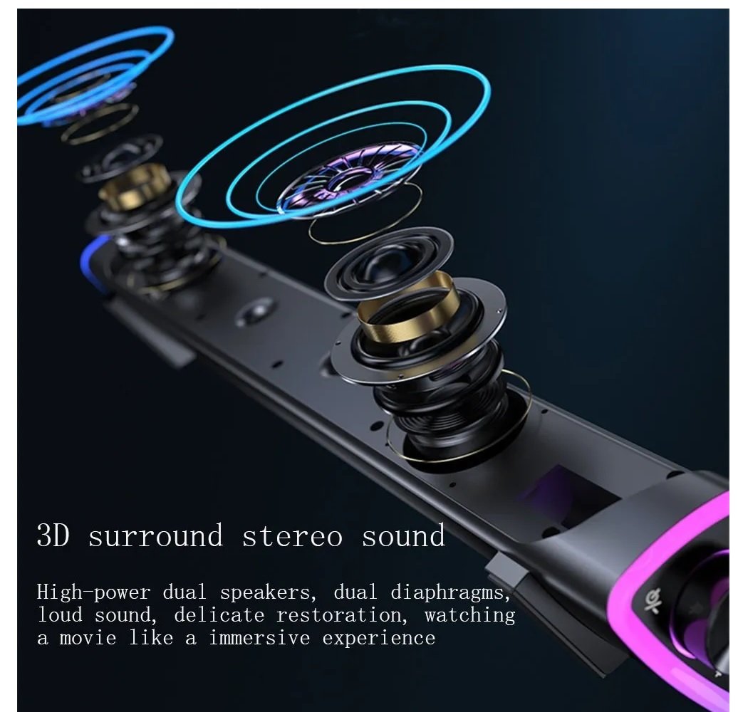 Bluetooth Barra Sonido Con Wired Usb Subwoofer Para Pc/tv Levamdar