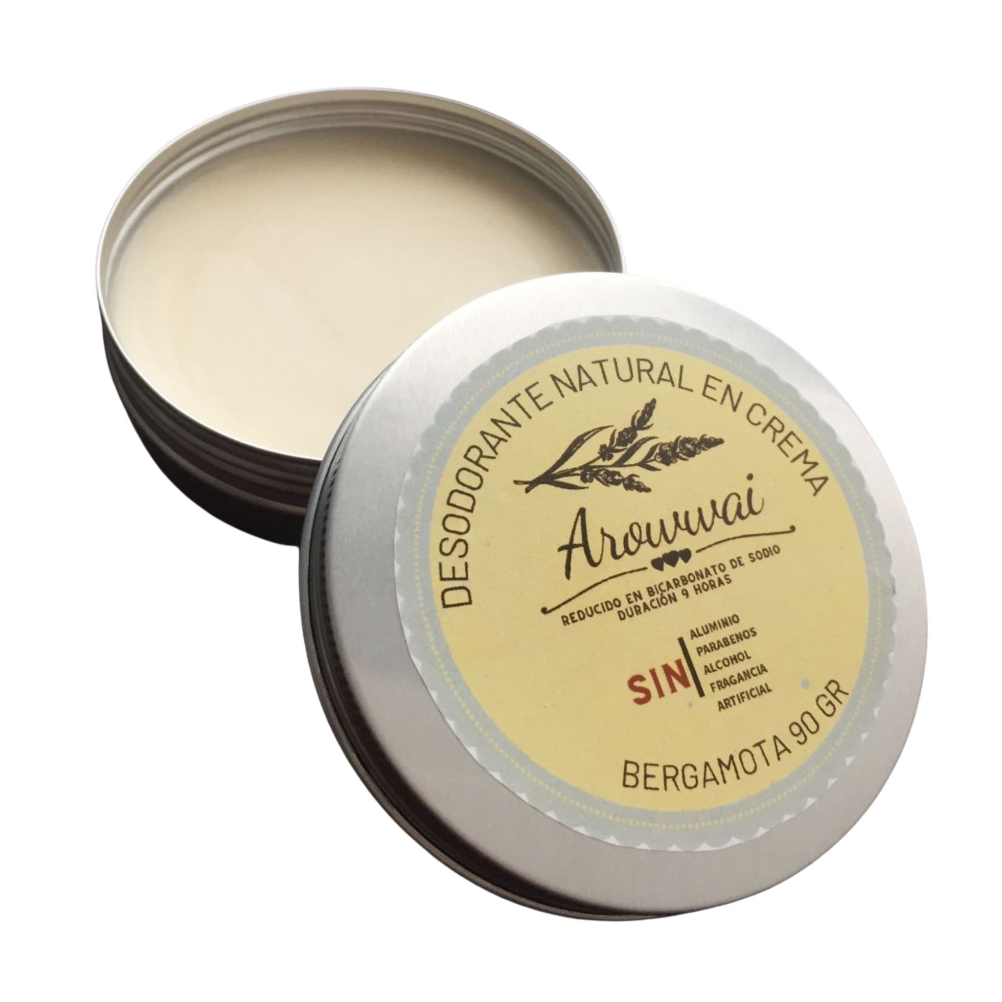 Desodorante natural en crema Mujer- elimina el mal olor - libre de químicos- Aroma Bergamota