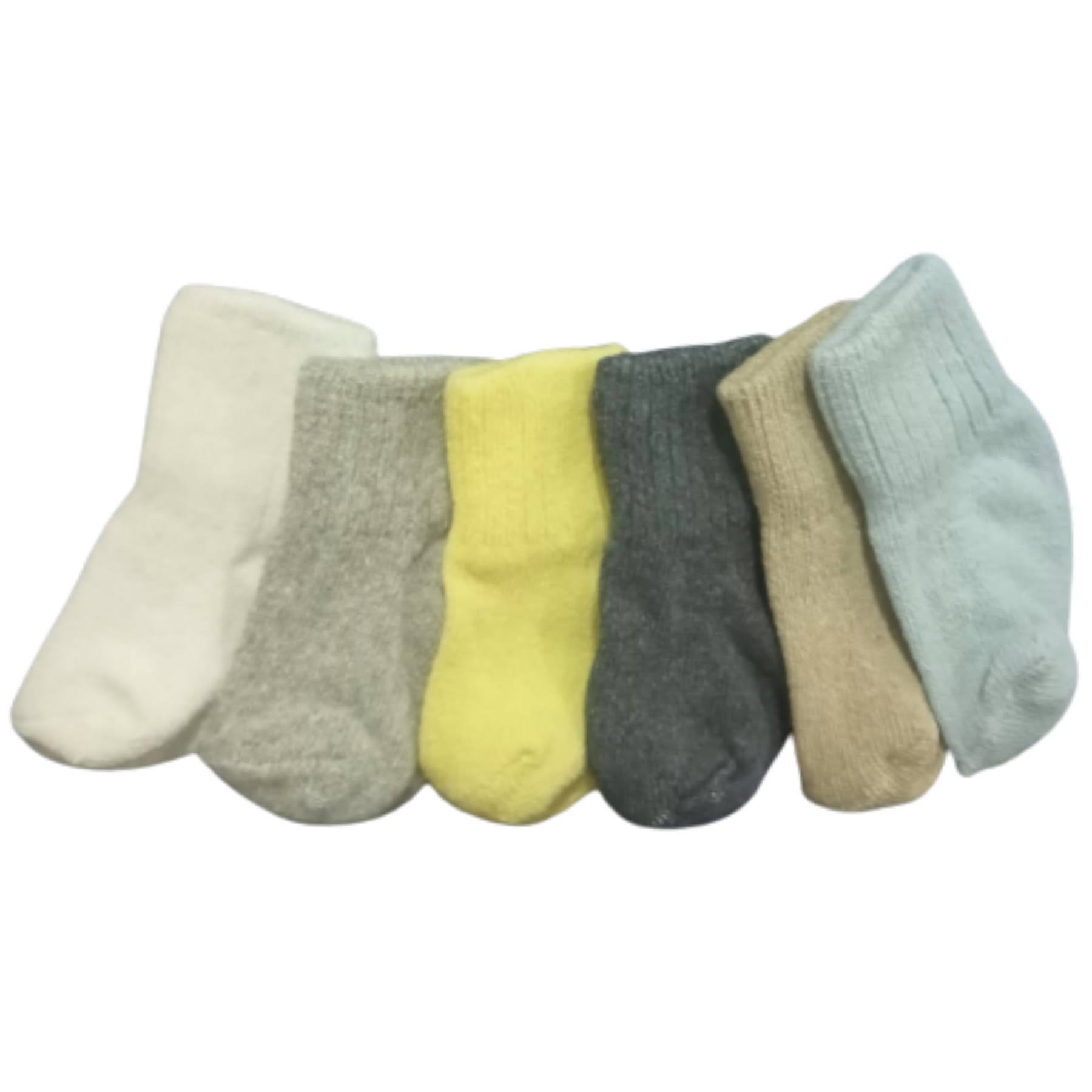 6 Pares De Calcetas Tines Bebé Colores Algodón 0 A 2 Meses