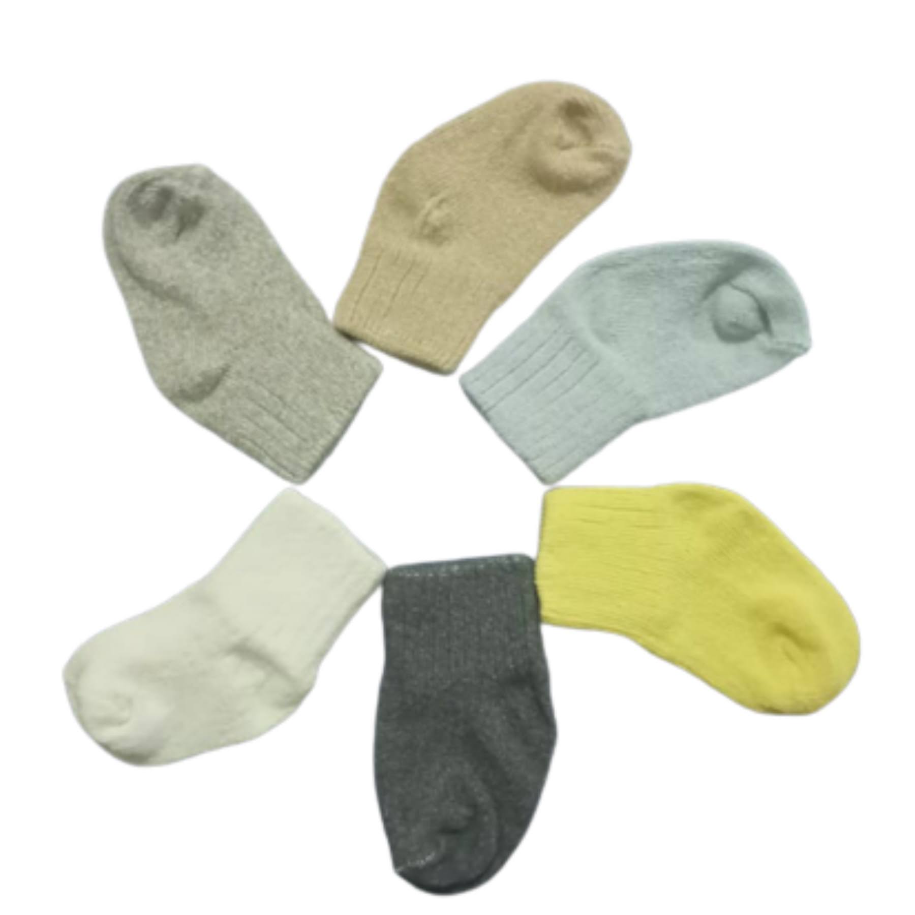 6 Pares De Calcetas Tines Bebé Colores Algodón 0 A 2 Meses