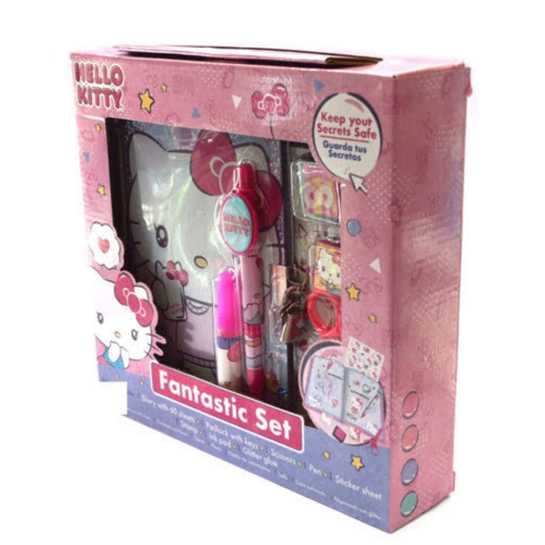 Set Hello Kitty Diario Secreto Con 60 Hojas + 7 Accesorios