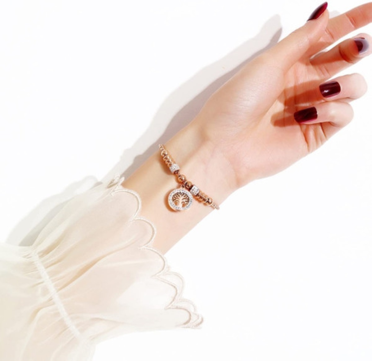 Pulseras Mujer Árbol De La Vida Oro Rosa