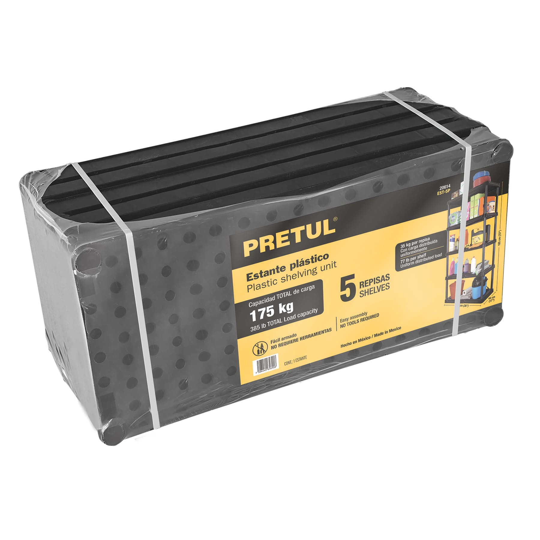Pretul EST-5P, Estante plástico Pretul de 5 repisas
