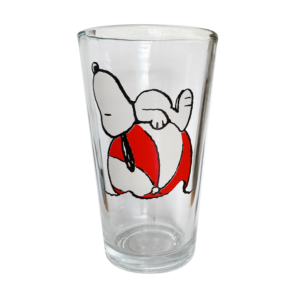 Set De 8 Vasos De Vidrio Snoopy 480ml C/u