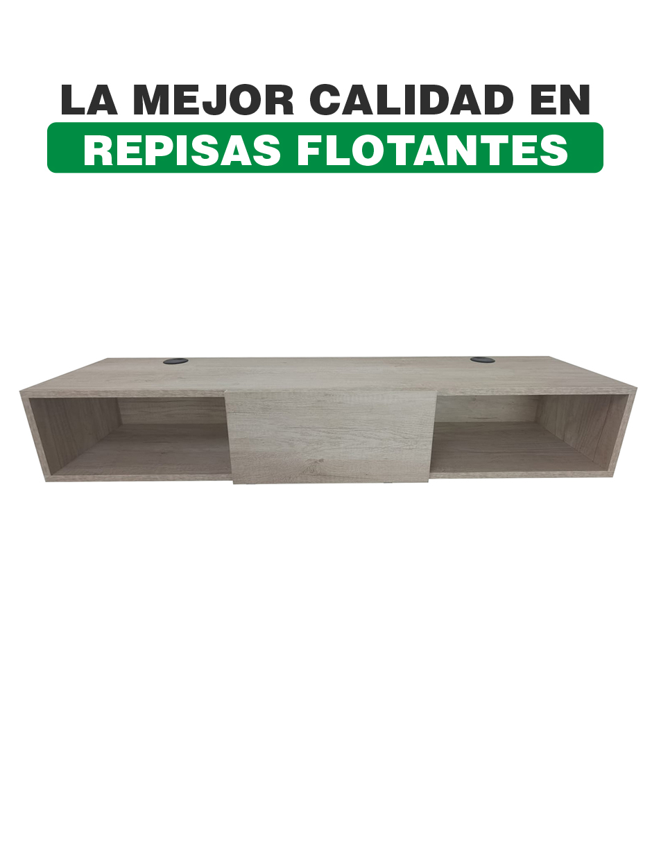 Repisa Flotante Moderna 1 puerta para equipos de TV 120 x 30 cm Toscana