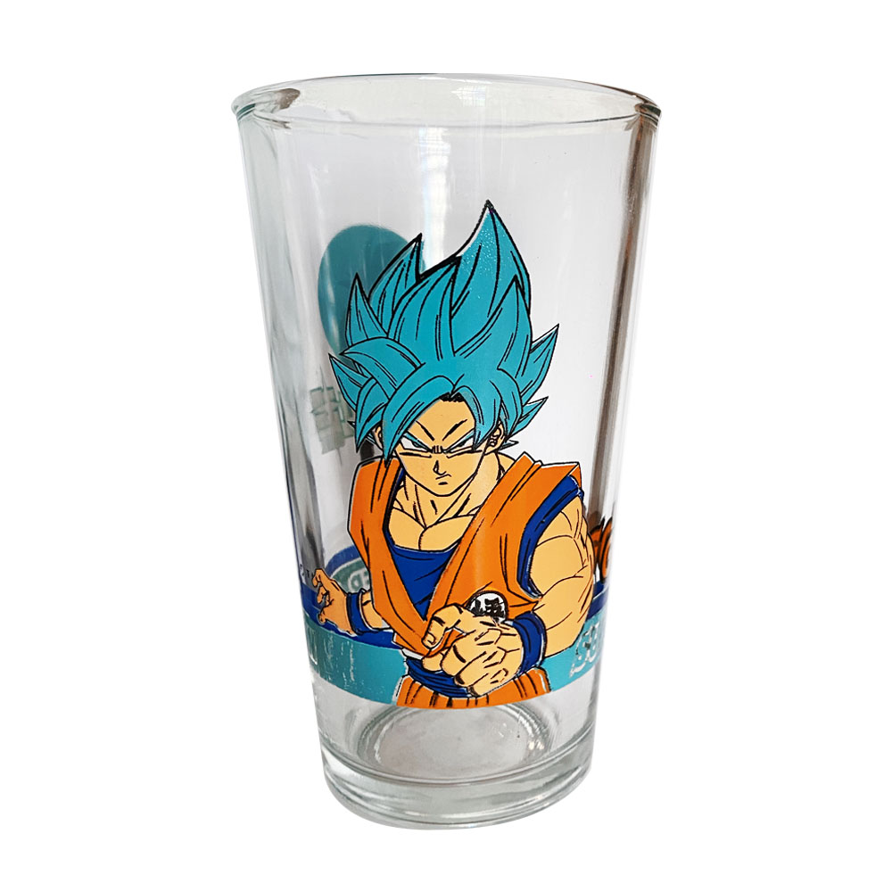 Set De 6 Vasos De Vidrio Dragon Ball Goku Vegueta 480ml C/u