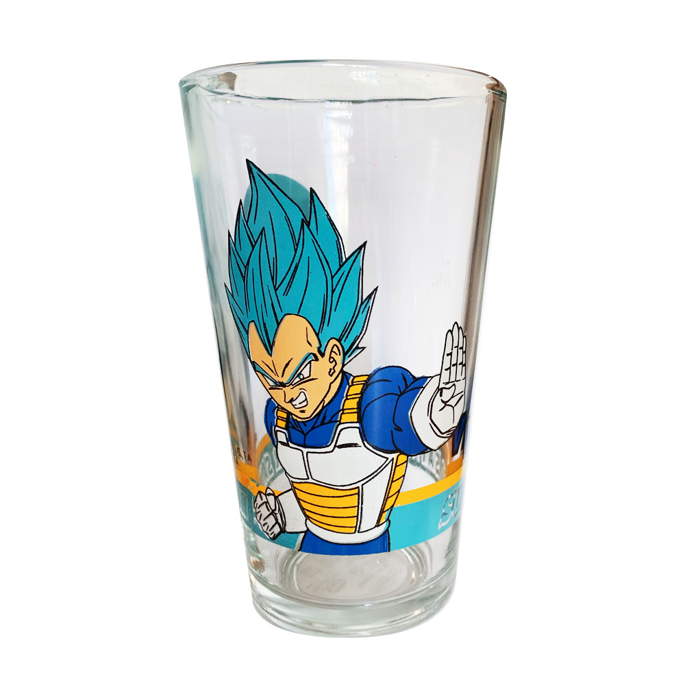Set De 6 Vasos De Vidrio Dragon Ball Goku Vegueta 480ml C/u