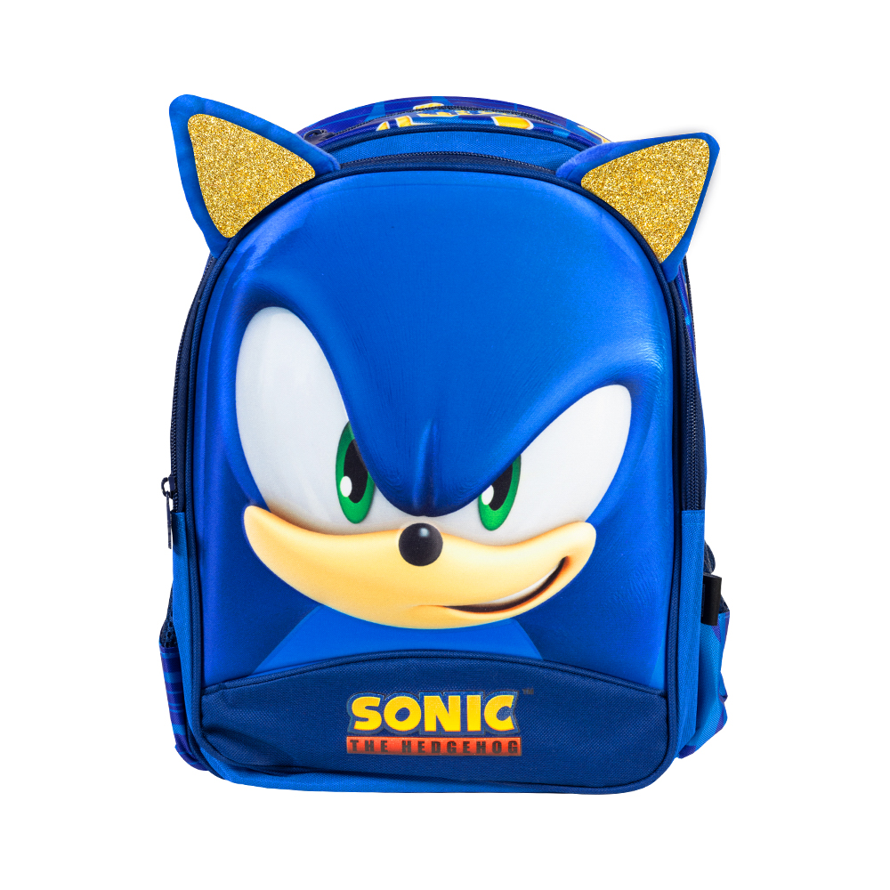 Mochila Escolar Sonic 13 Pulgas Diseño 3d Speed Gold Kinder
